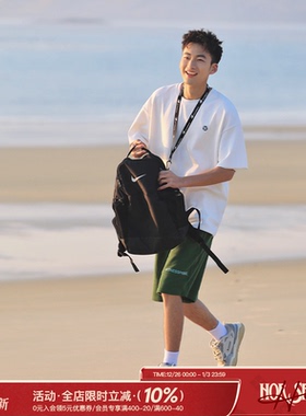 吕小虎简约刺绣防皱短袖t恤衫男款夏季潮牌原创男装开叉白色上衣