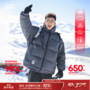 吕小虎冬季 90白鸭绒蓝色立领羽绒服男休闲面包服男生潮流加厚外套