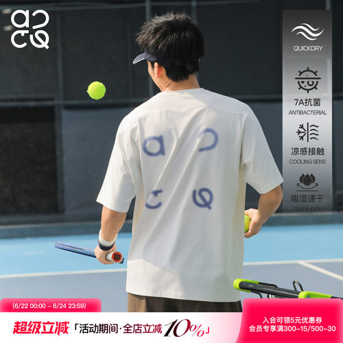 ACTUP后背字母印花短袖T恤男