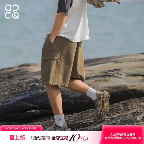 ACTUP夏季卡其工装五分短裤男