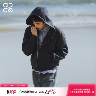 卫衣男生美式 390g刺绣连帽开衫 夹克流行拉链外套 春季 吕小虎ACTUP