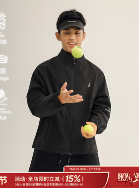 吕小虎ACTUP 格纹肌理立领耐磨夹克男春季防泼水冲锋衣青少年外套