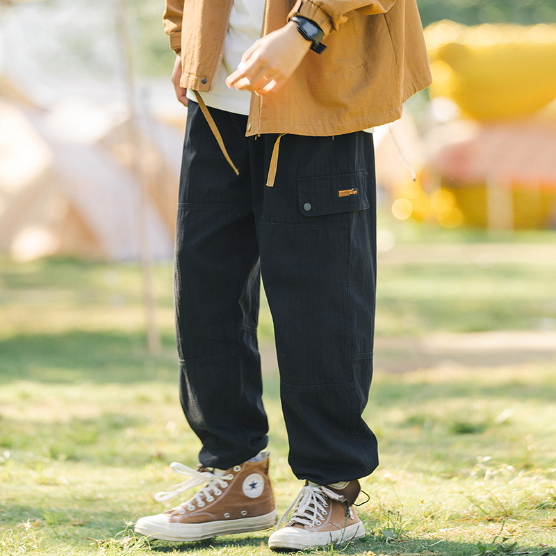 日系潮牌工装束脚裤百搭休闲裤男