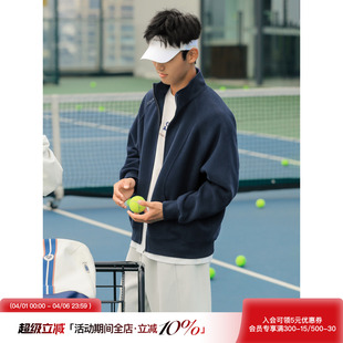 卫衣男春季 吕小虎ACTUP 美式 复古立领开衫 运动外套拉链夹克 插肩袖
