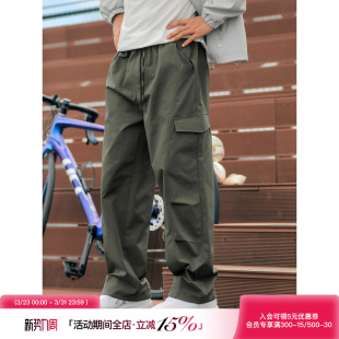休闲裤 军绿色工装 男士 松紧腰直筒裤 子 吕小虎ACTUP 青少年长裤 春季