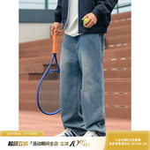潮牌直筒裤 男春秋宽松休闲长裤 子 复古水洗马骝牛仔裤 吕小虎ACTUP