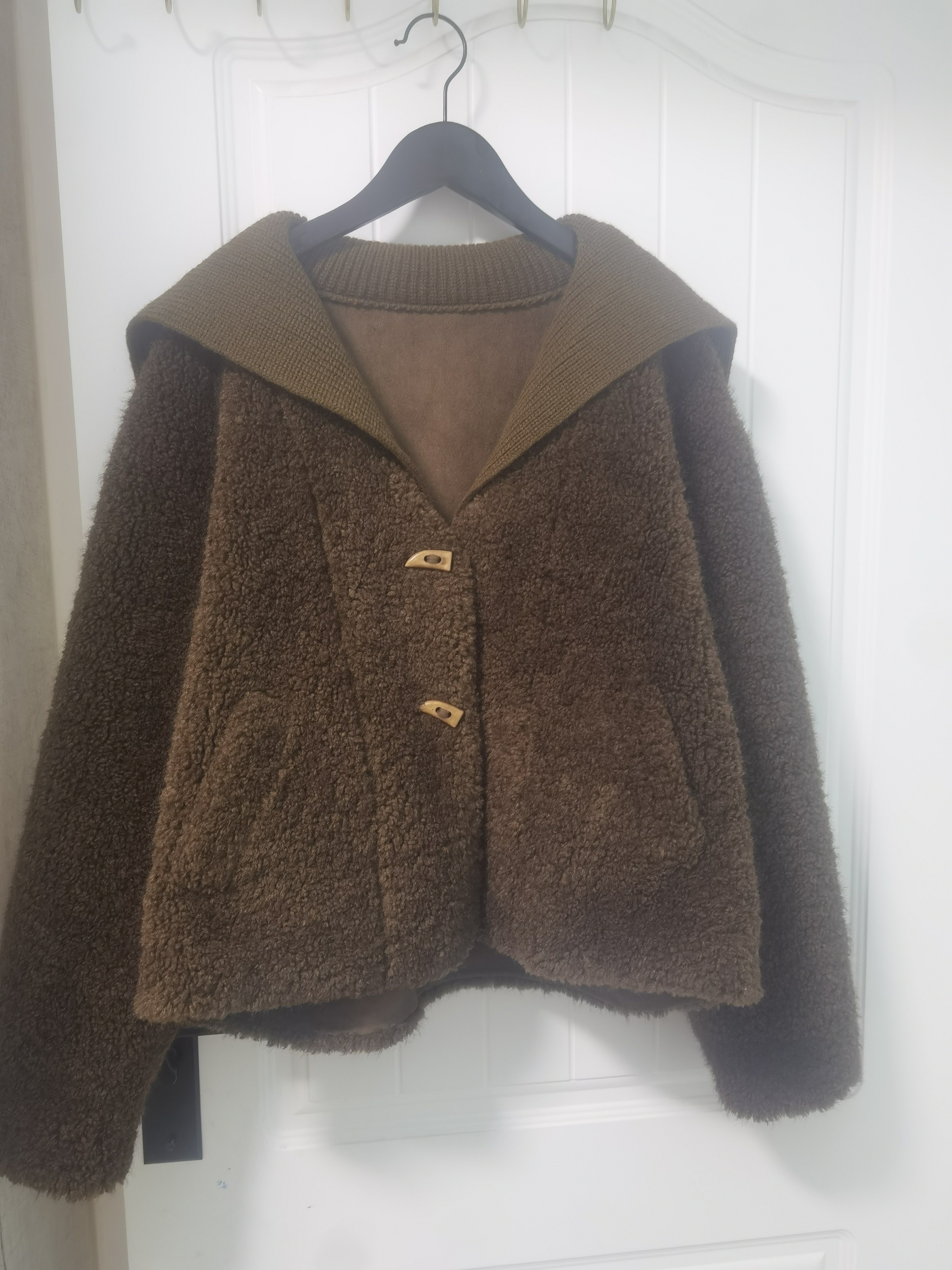 欧货牛角扣皮毛一体海军领短外套女秋冬宽松减龄加厚羊羔毛外套,女装/女士精品,皮草,淘宝优惠券,粉丝福利购,淘宝优惠卷