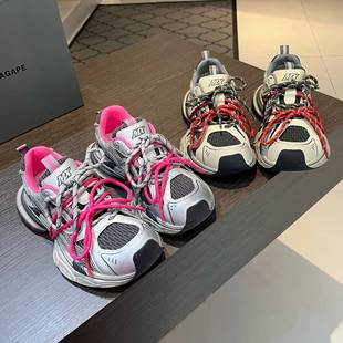 复古休闲风绑带老爹2026新款厚底增高女鞋运动鞋百搭透气休闲女鞋