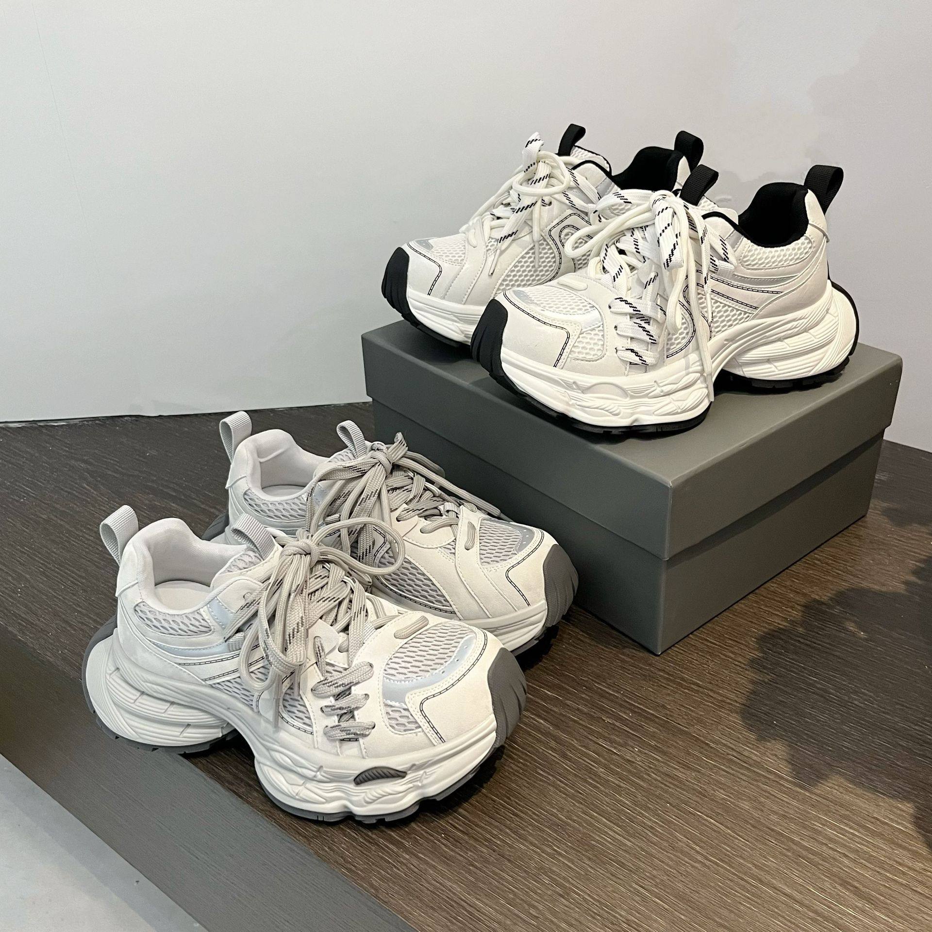 早春新款厚底增高老爹鞋女2026年爆款百搭休闲运动鞋透气网面单鞋,女鞋,老爹鞋,淘宝优惠券,粉丝福利购,淘宝优惠卷