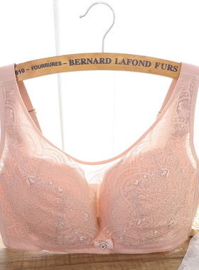 依曼丽薄款大码大胸显小文胸防走光无钢圈调整胸罩YK19815 19608