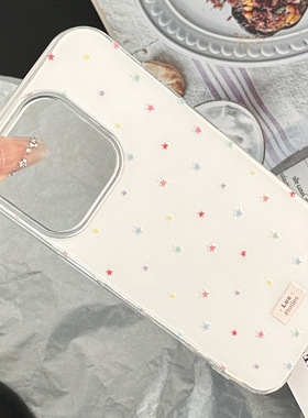 ins风彩小星星苹果16手机壳适用15pro maxiphone13防摔11韩风