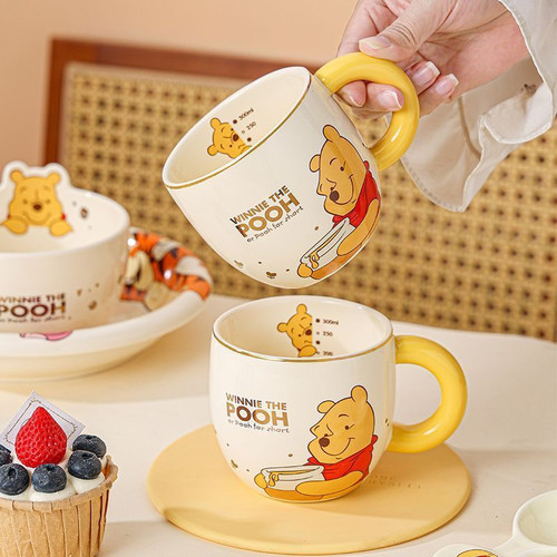 可爱卡通陶瓷水杯草莓熊杯子马克杯咖啡杯情侣杯维尼小熊陶瓷杯子