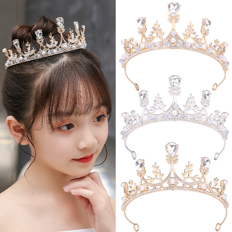 新款儿童皇冠头饰公主王冠女童演出生日走秀发甜美发箍