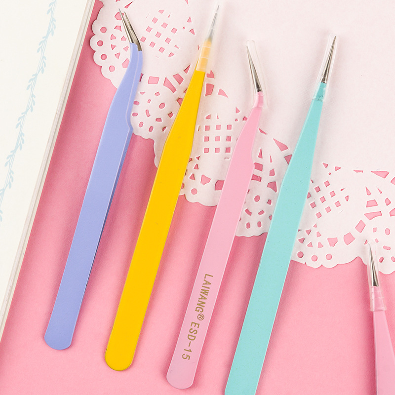 手帐专用镊子咕卡可爱手工diy和纸胶带贴纸尖头彩色手账夹子工具