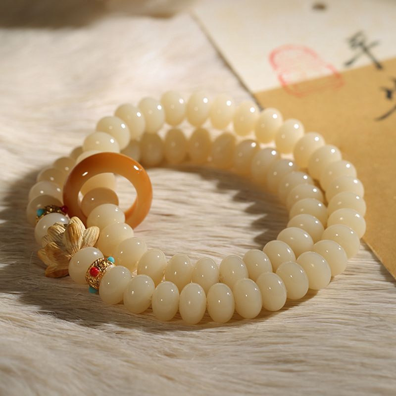 玉化双圈菩提手链高油高密原创设计款佛珠菩提子手串文玩念珠