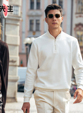 MrBu布先生纯色立领长袖t恤衫男2025秋冬新款加厚保暖上衣BT16881