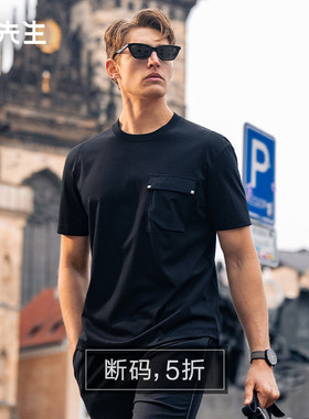 MrBu布先生拉链口袋廓形短袖t恤2025夏轻运动风抽绳上衣男断码