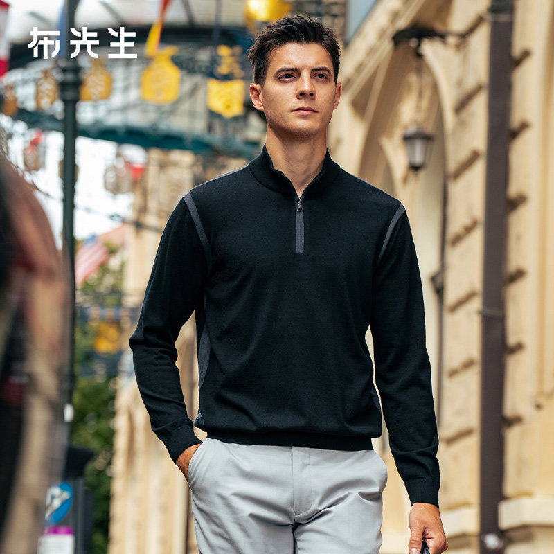 MrBu布先生半拉链立领长袖羊毛t男2025秋冬新款可机洗毛衣BT16892,男装,针织衫/毛衣,淘宝优惠券,粉丝福利购,淘宝优惠卷