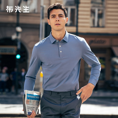 专利领长袖T恤布先生商务男装