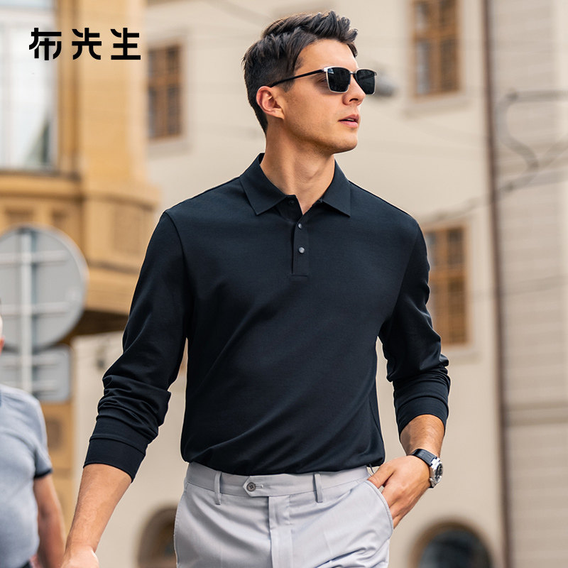 MrBu布先生一片式翻领磨毛男士长袖秋冬暖燚绒字母小标t恤BT15323,男装,T恤,淘宝优惠券,粉丝福利购,淘宝优惠卷