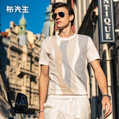 凉感短袖 男士 ET15135 新款 MrBu布先生几何印花圆领针织t恤夏季