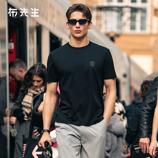 MrBu布先生圆领纯色简约百搭男士 ET16200 春夏休闲开衩T恤衫