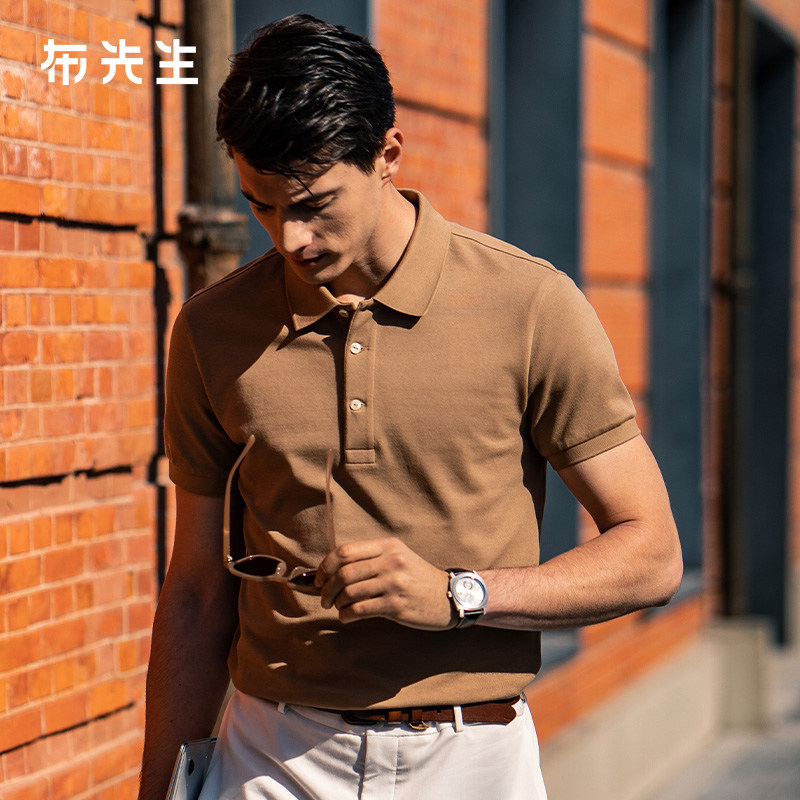 【断码5折 原价238元】MrBu布先生法式翻领Polo衫夏透气短袖t恤男 - 实物图