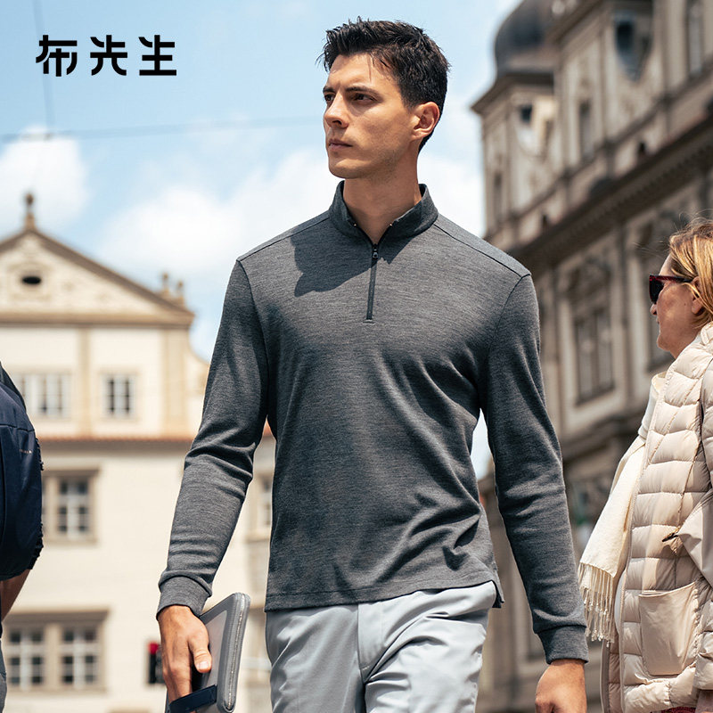 MrBu布先生拉链立领长袖羊毛t恤男新款防风保暖毛t可机洗BT16993,男装,T恤,淘宝优惠券,粉丝福利购,淘宝优惠卷