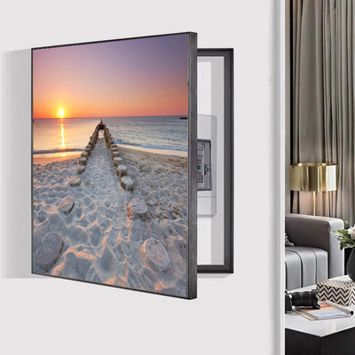 免打孔电表箱装饰画竖款遮挡配电箱流水生财客厅大气大海竖版挂画