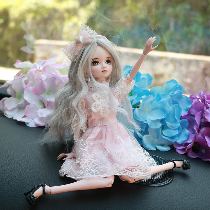 改妆画眼娃娃 16关节体整娃 女孩礼物公主洋娃娃婚纱车载娃娃