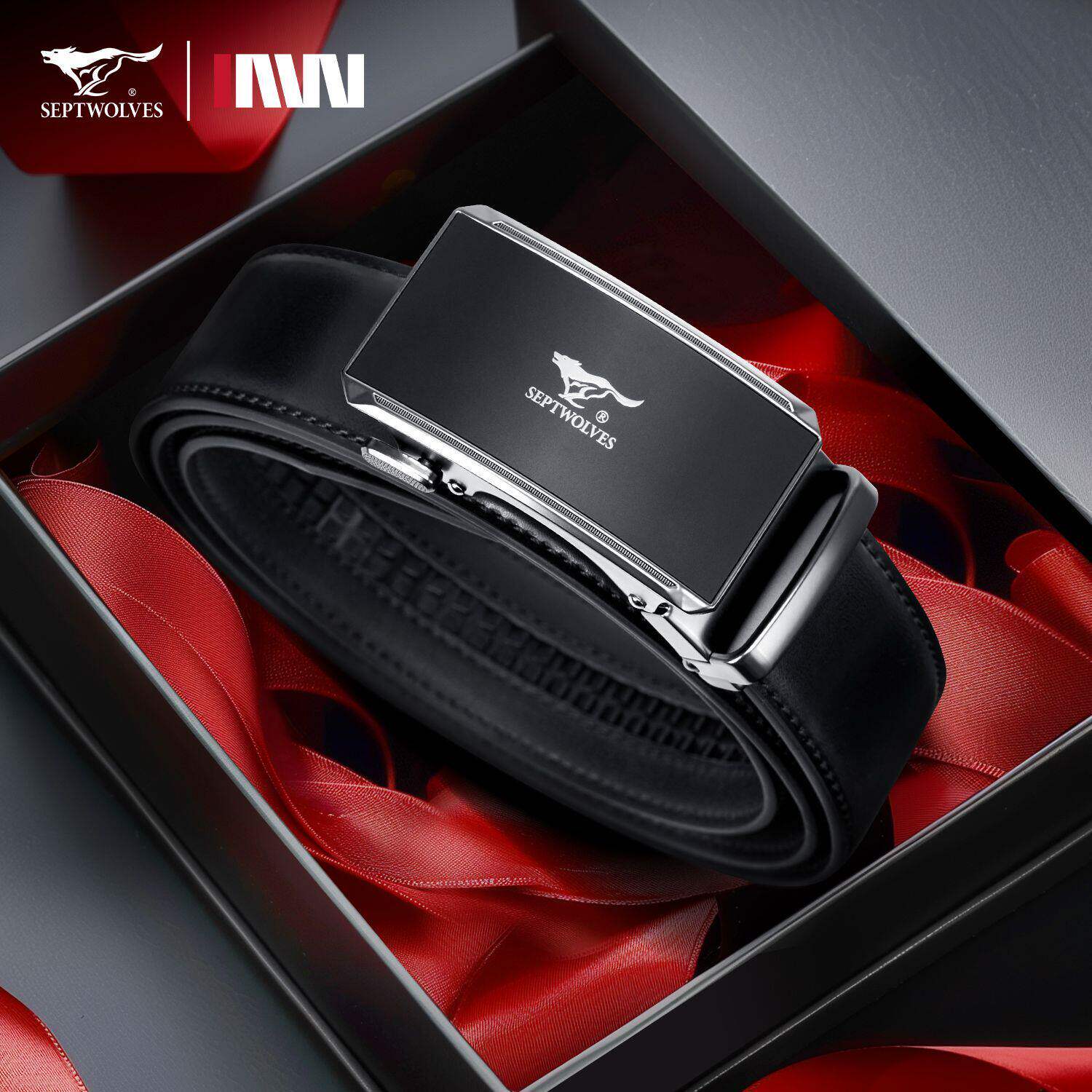 七匹狼男士皮带真皮自动扣腰带男款2026新款年轻人高档礼盒裤腰带