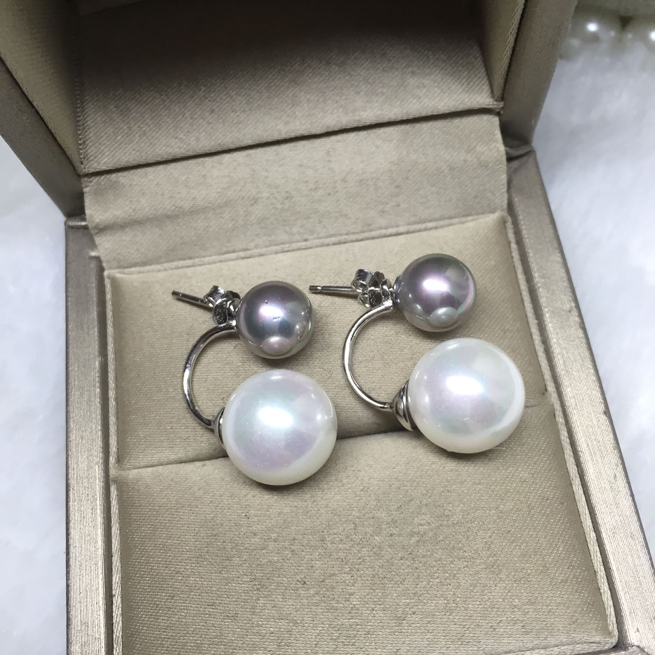 宋慧乔瑕疵双珠两用纯银耳环