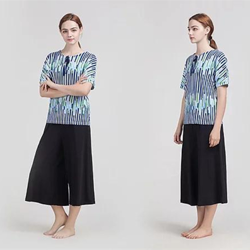 顶瓜瓜女式睡裤薄款夏针织棉 顶呱呱家居裤七分裤阔腿裤睡衣98414