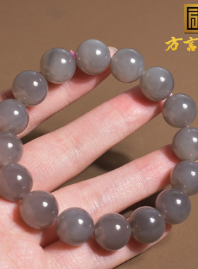 青海老坑冰烟紫圆珠手串