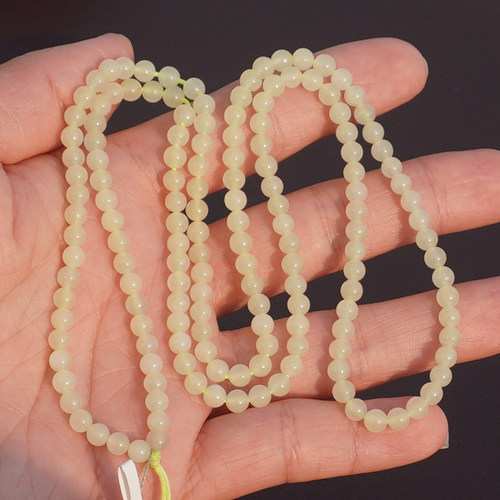 方言和田玉且末淡黄口料黄玉手串