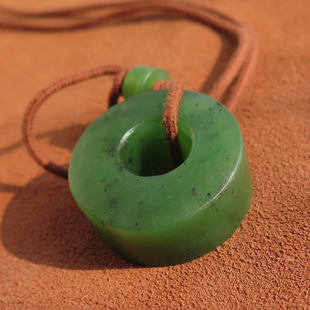 亏麻了方言和田玉精品巨漏新疆老光工艺碧玉籽料平安扣吊坠挂件X5