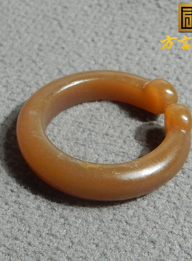 新疆和田玉且末料老红糖满糖戒指