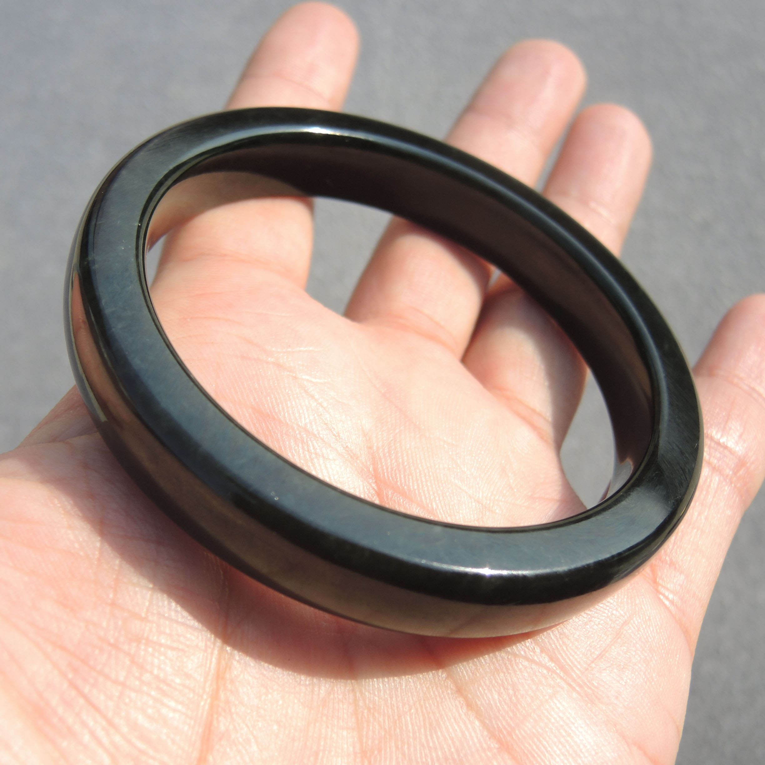 美哭了方言和田玉老熟新疆塔县塔青黑羊脂油润细腻61mm精美手镯S