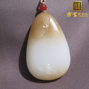 嗨翻天方言品牌和田玉精品新疆且末高脂糖白玉大日如来挂件吊坠X7