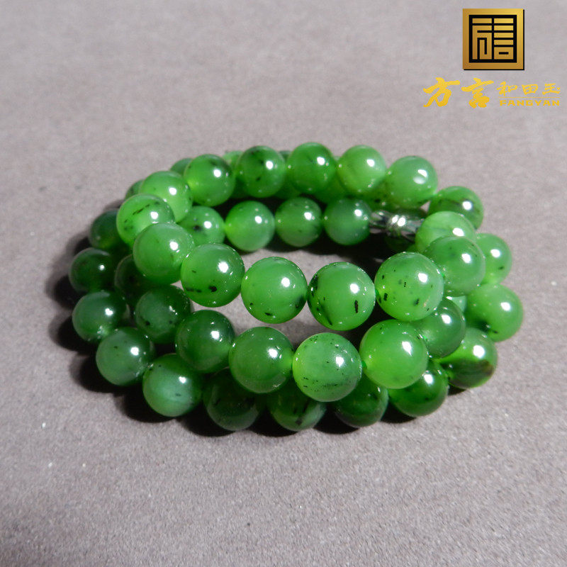 方言和田玉精品放大漏俄罗斯高冰底菠菜绿碧玉卡10mm项链妈妈链X5,珠宝/钻石/翡翠,颈饰,淘宝优惠券,粉丝福利购,淘宝优惠卷