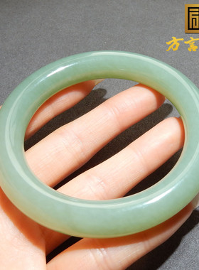 惊呆了方言和田玉巨漏新疆特色且末蓝色基调内径56mm女士手镯w2