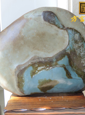方言镇店之宝放巨漏摆件和田玉珍品画面玉悟道48斤蓝色籽料原石R