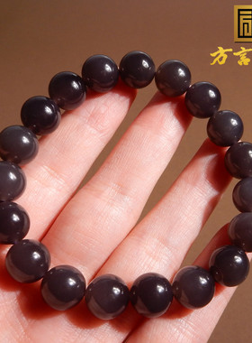 青海老坑玉帝王紫10mm圆珠手串