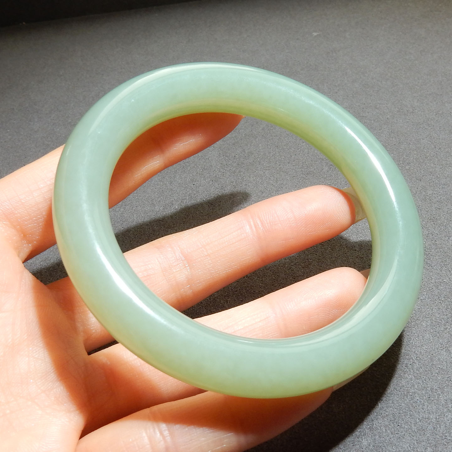 美滋滋方言和田玉巨漏新疆特色且末蓝色基调内径55mm女士手镯w1