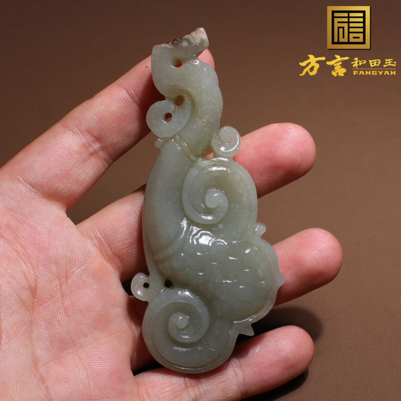 火爆了方言和田玉精品新疆老熟如酥红皮白玉籽料特色如意玉吊坠N4