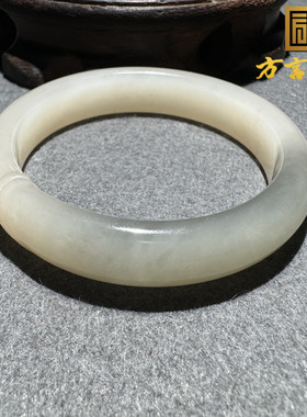 放漏方言和田玉老坑青海料难得一见藕粉带紫罗兰半山半水手镯S8