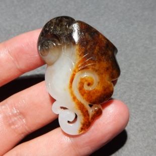 方言特色精品新疆白玉籽料秋梨皮带糖高邮润事事如意三色吊坠w4