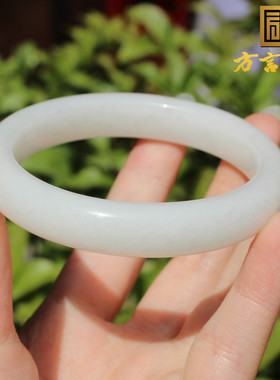 青海料白玉55mm正装女士手镯玉镯