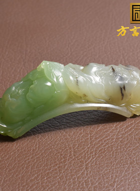 青海老坑冰晴带翠巧雕手饰把件