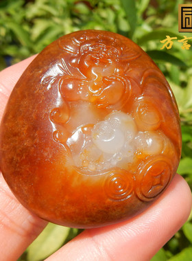 市场10万亏本回馈2.2万珍稀名品栗子黄色黄玉独颗籽料米神吊坠R5